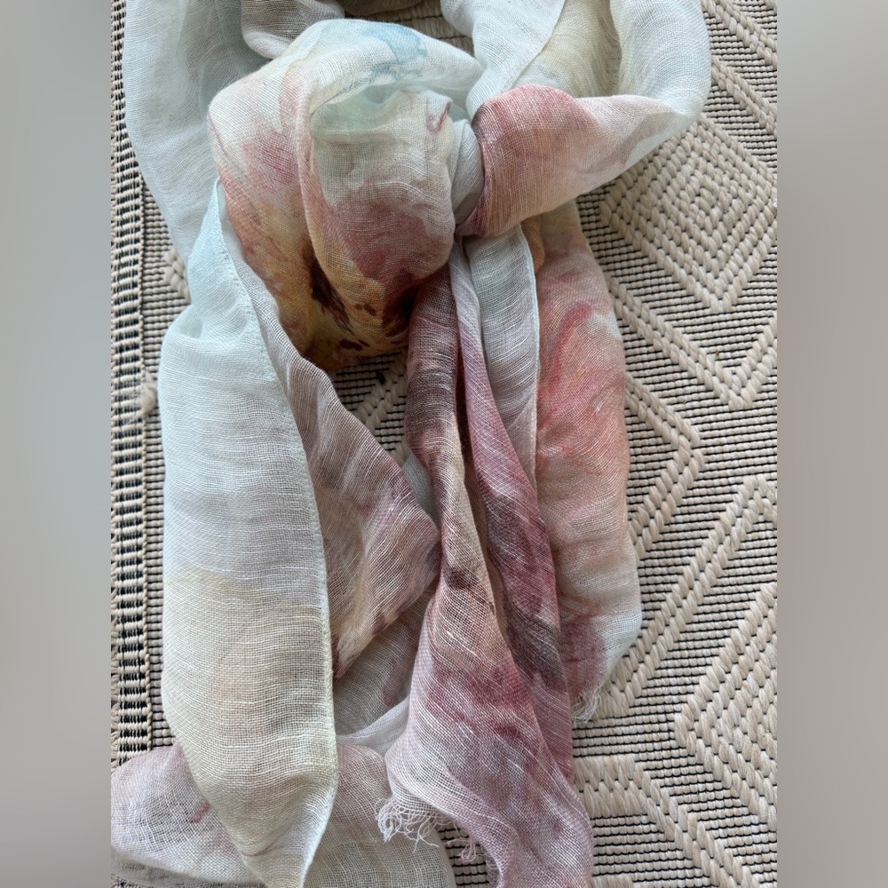 Pure J.Jill Watercolor Floral Scarf linen and cotton - Picture 4 of 8